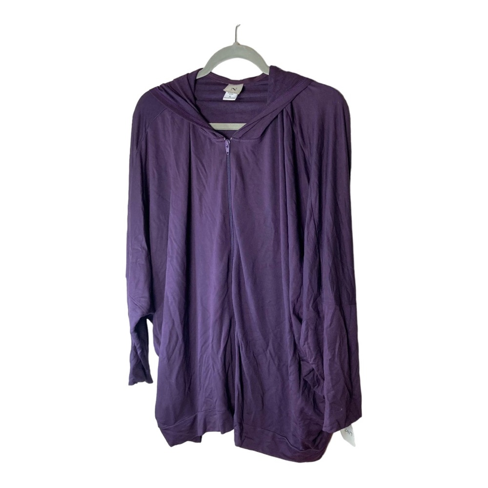 Natori Silky Hoodie Zip‎ Up Jacket Purple Size XL